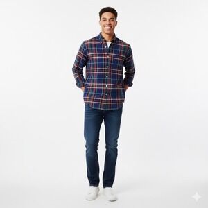 Polo by Ralph Lauren Men's Plaid Button Down Shirt - Blue, Red, Yellow